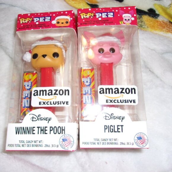 Bundle of 2 Disney Funk Pop Pooh and Piglet PEZ dispenser Amazon Exclusive - Picture 1 of 4